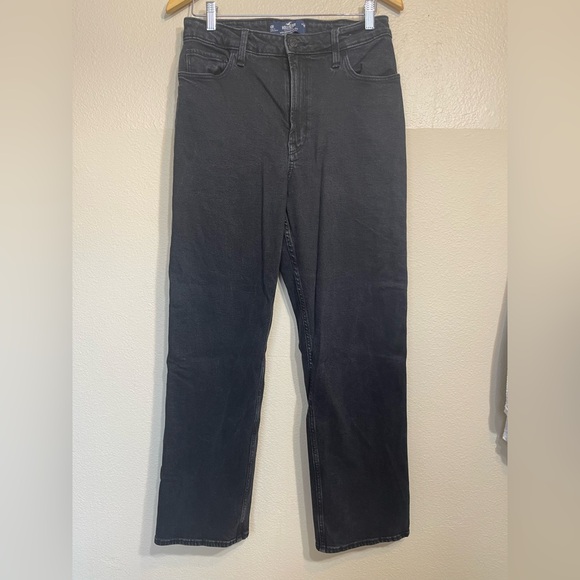 Hollister Denim - Hollister women’s  wide leg black baggy Jeans size 10